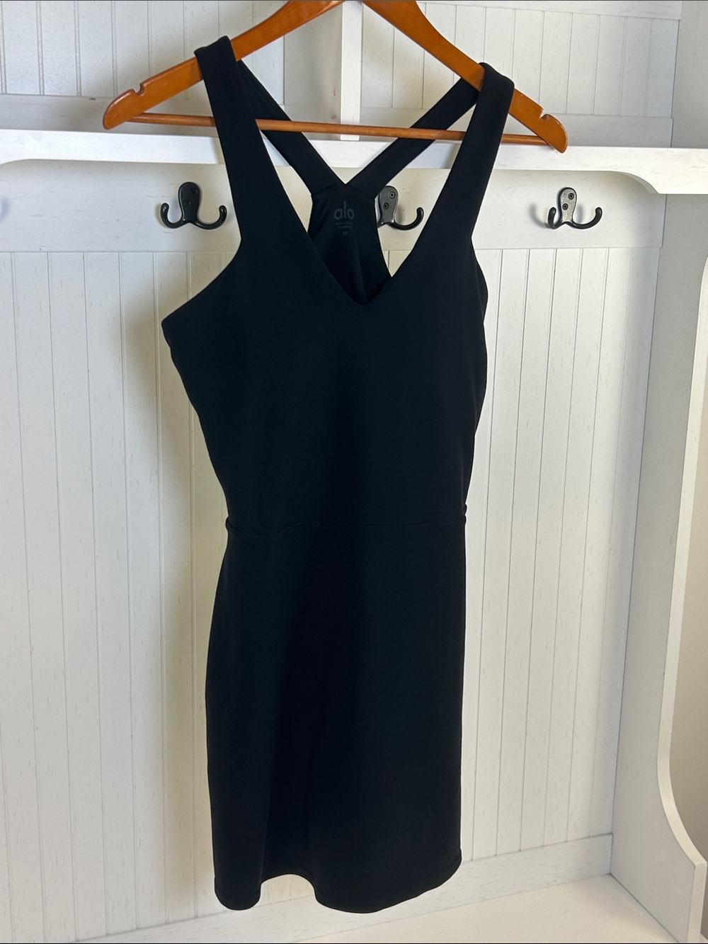 Alo Yoga Airbrush Real Dress Black Medium Tennis Built In Shorts